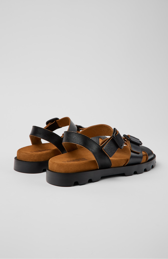 Camper Brutus Sandal - Schwarze Ledersandale für Damen.