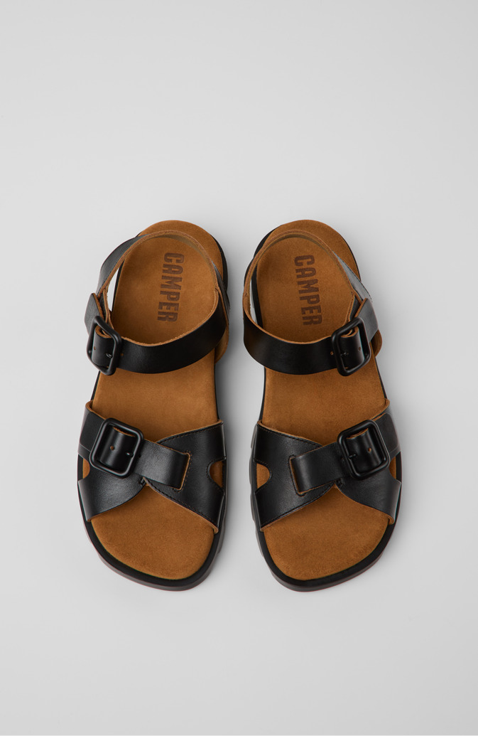 Camper Brutus Sandal - Schwarze Ledersandale für Damen.