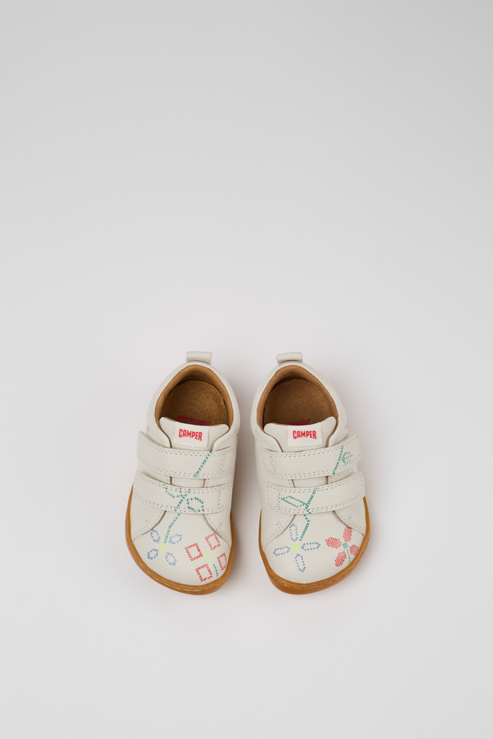 Camper Twins - Weiße Kindersneaker aus Leder.