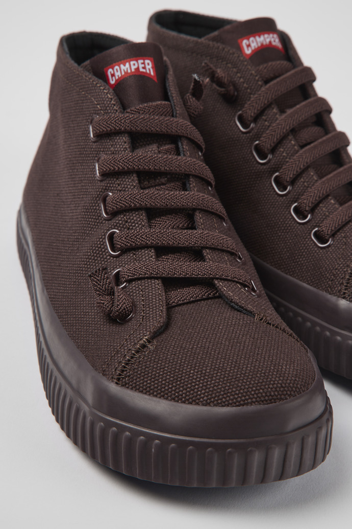 Camper Peu Roda - Weinrote Textilstiefel für Damen.