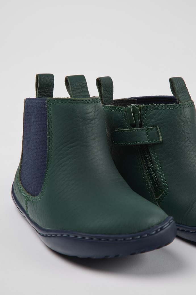Camper Peu - Grün-blauer Kinderstiefel aus Leder