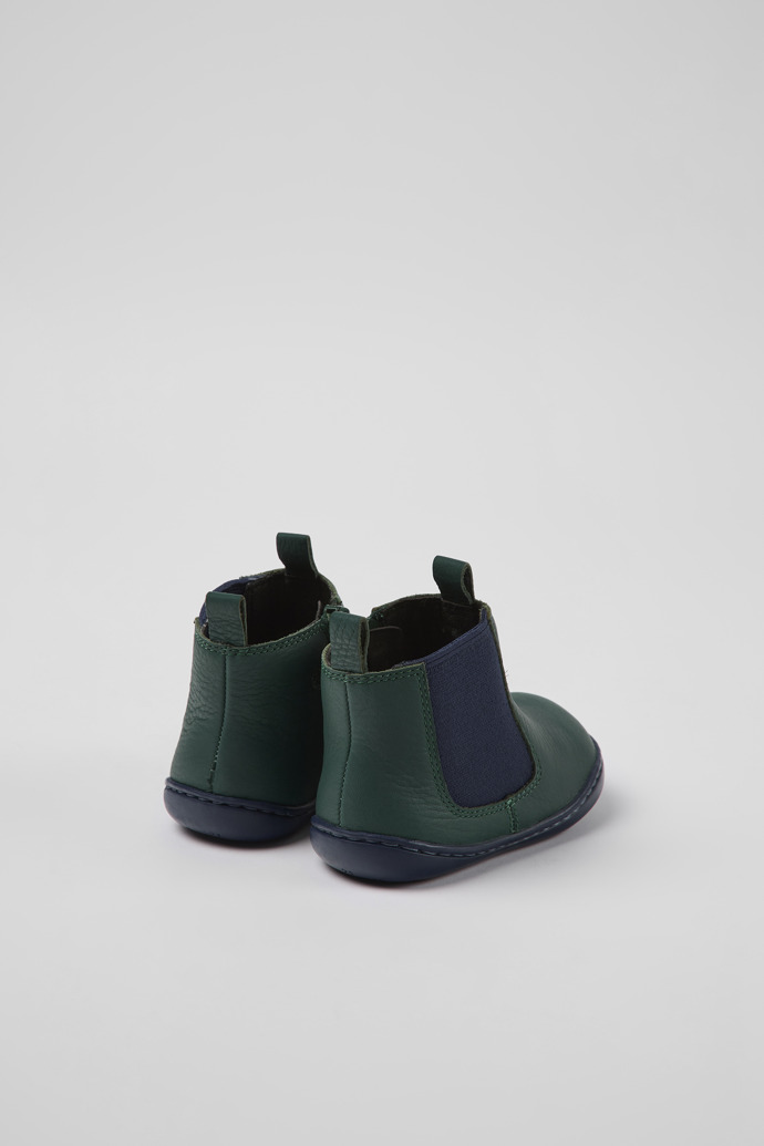 Camper Peu - Grün-blauer Kinderstiefel aus Leder