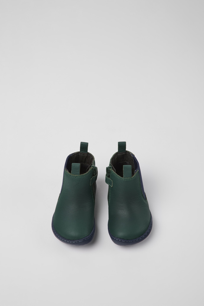 Camper Peu - Grün-blauer Kinderstiefel aus Leder