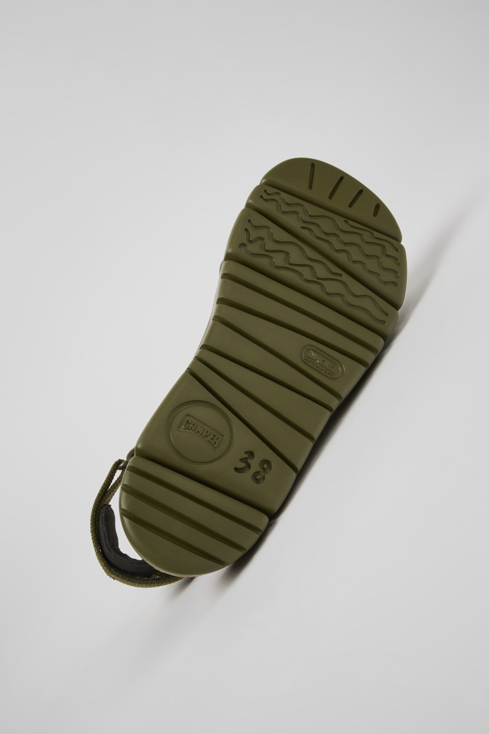 Camper Oruga - Grüne Damensandalen aus Leder/Textil