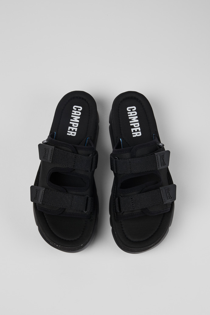Camper Oruga Up - Schwarze Damenpantoletten aus Textil