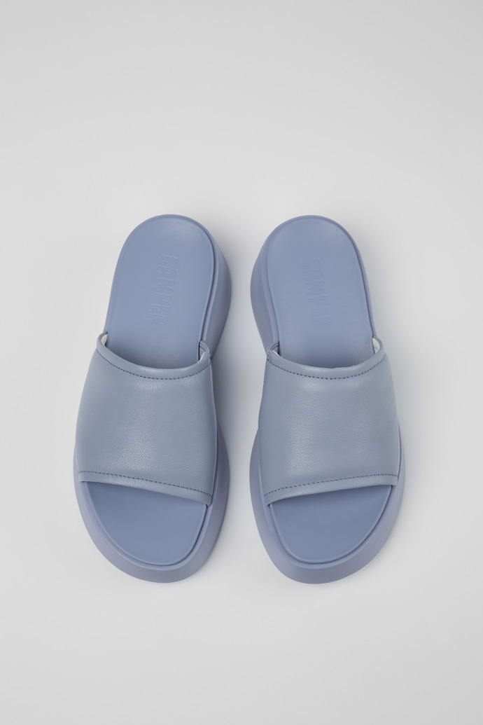 Camper Tasha - Blaue Lederpantoletten für Damen