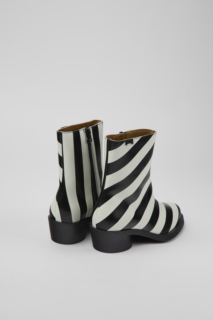 Camper Bonnie - Schwarz-weißer Damenstiefel aus Leder