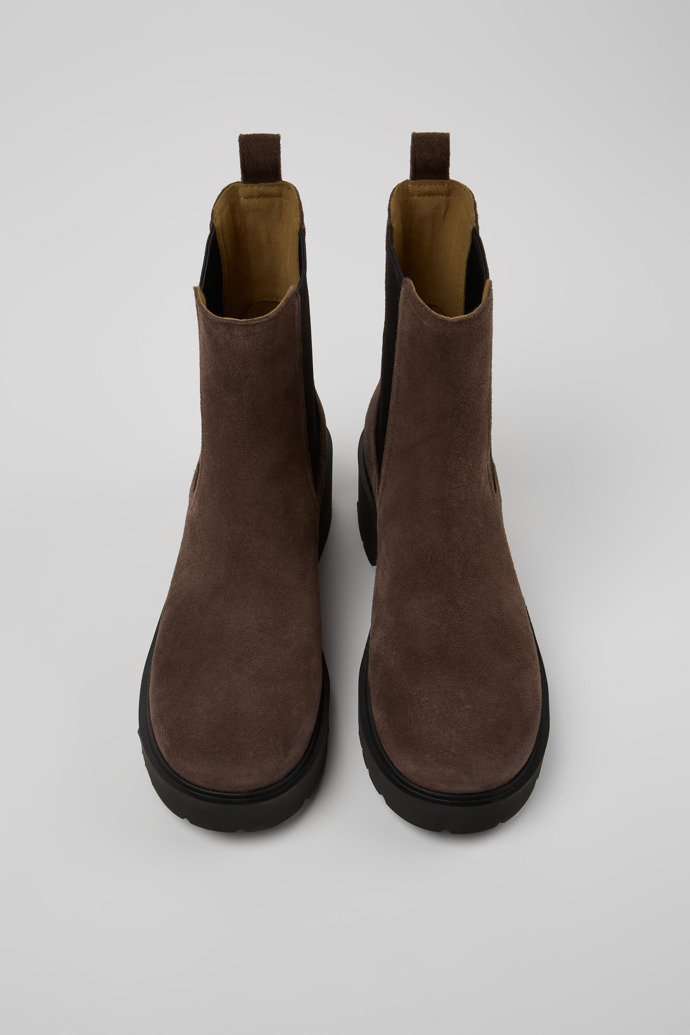 Camper Milah - Braune Damenstiefelette aus Nubukleder