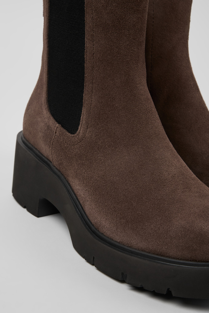 Camper Milah - Braune Damenstiefelette aus Nubukleder