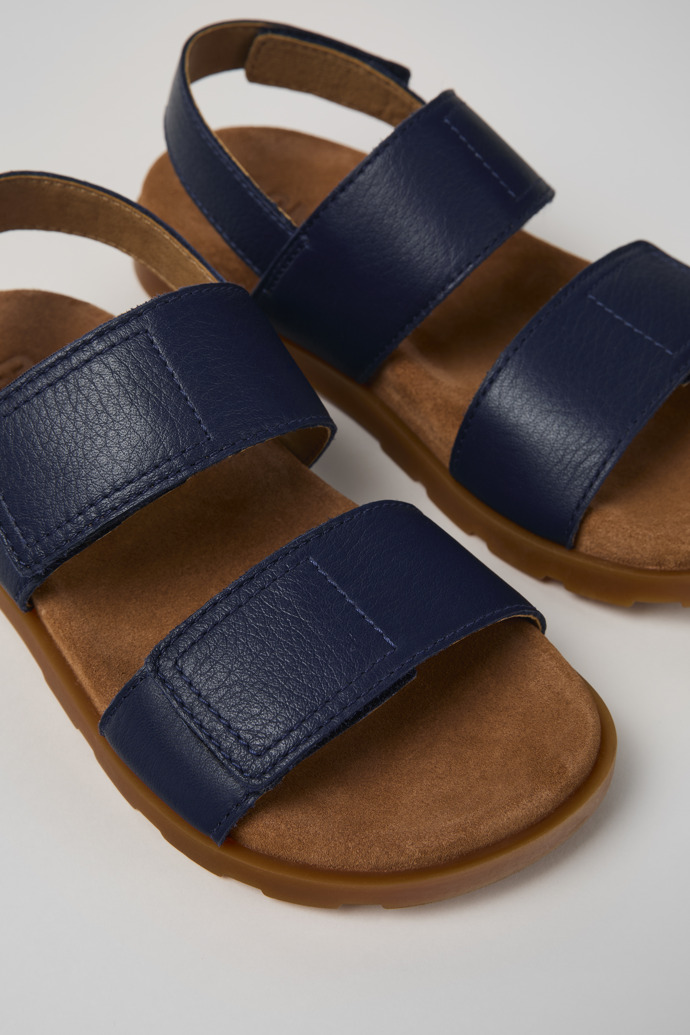 Camper Brutus Sandal - Blaue Ledersandalen mit Doppelriemen