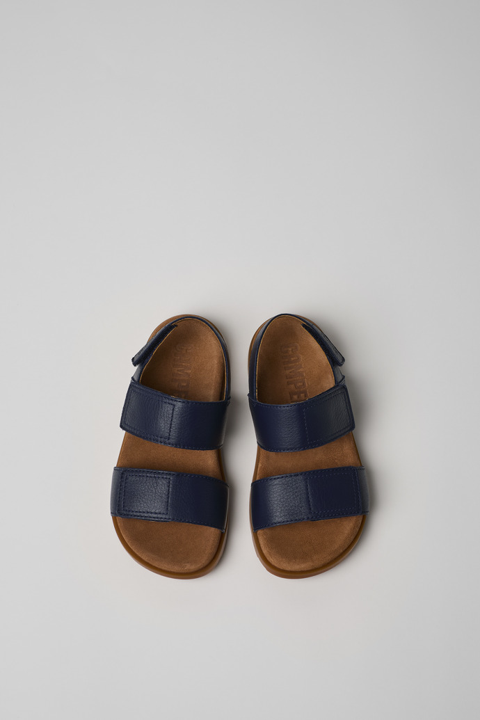 Camper Brutus Sandal - Blaue Ledersandalen mit Doppelriemen
