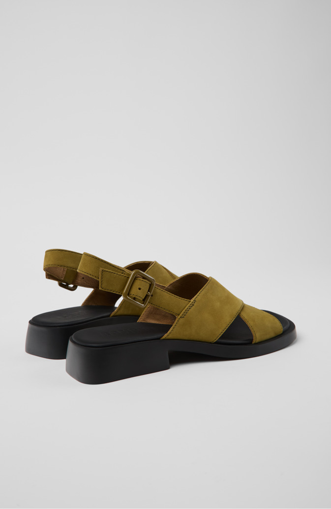 Camper Dana - Grüne Sandalen aus Nubukleder für Damen.