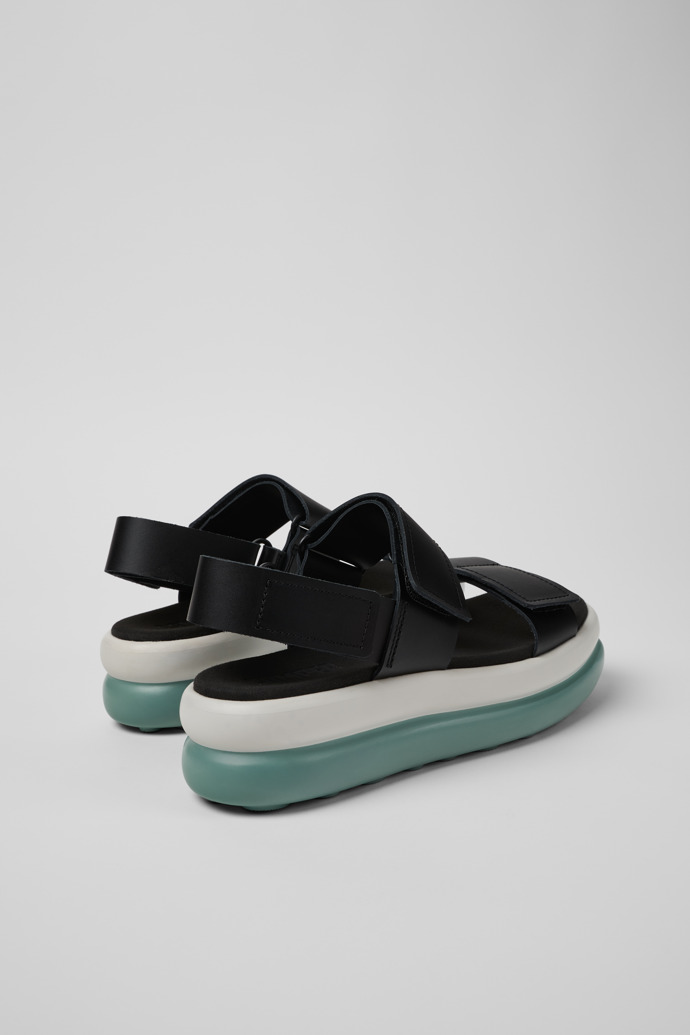 Camper Pelotas Flota Up - Schwarze Ledersandale für Damen.