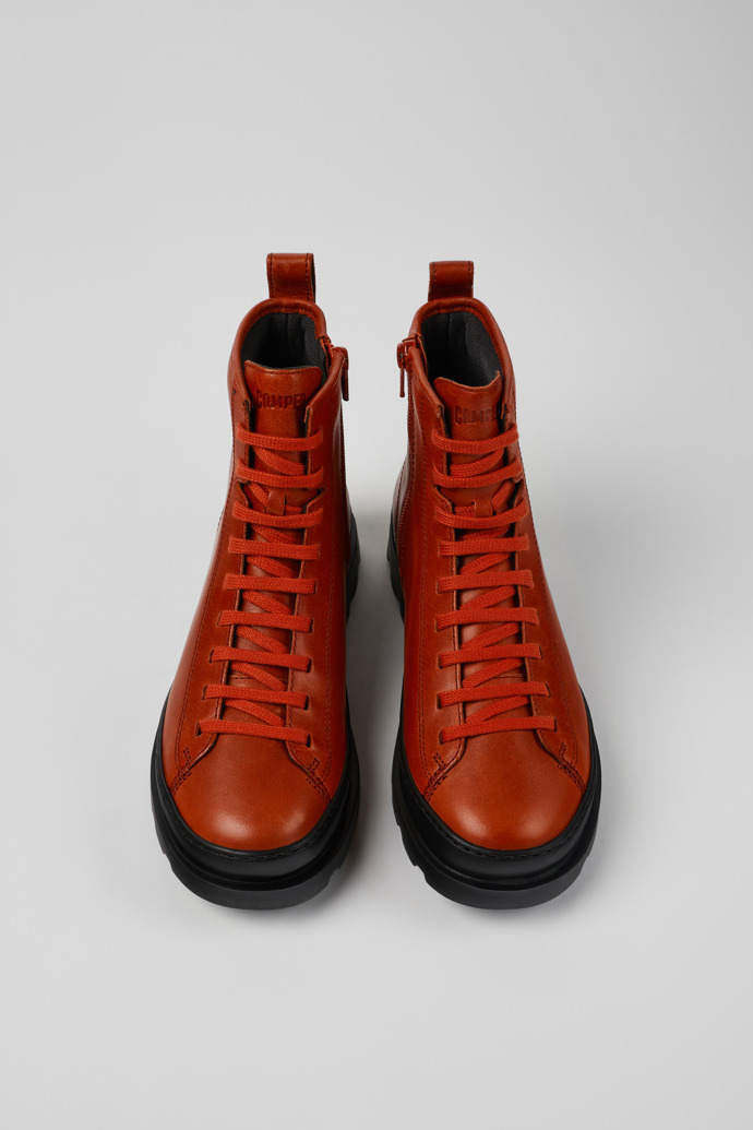 Camper Brutus - Roter Damenschnürstiefel aus Leder