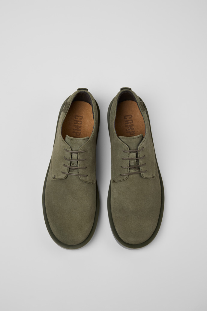 Camper Wagon - Grüner Herrenschuh aus Nubukleder.