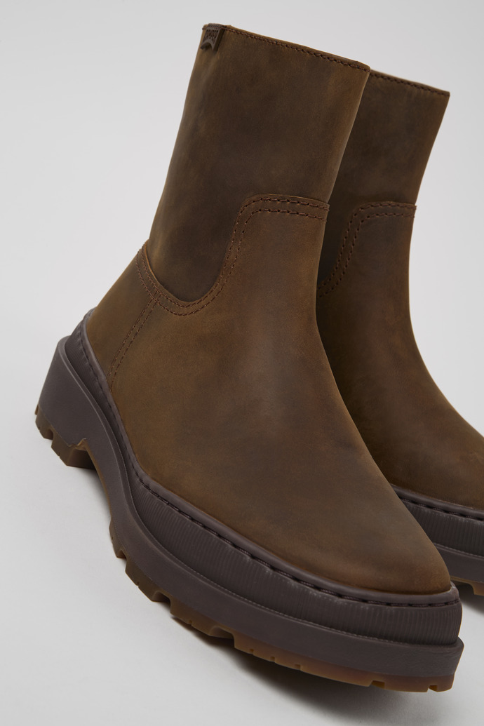 Camper Brutus Trek MICHELIN - Brauner Damenstiefel aus Nubukleder