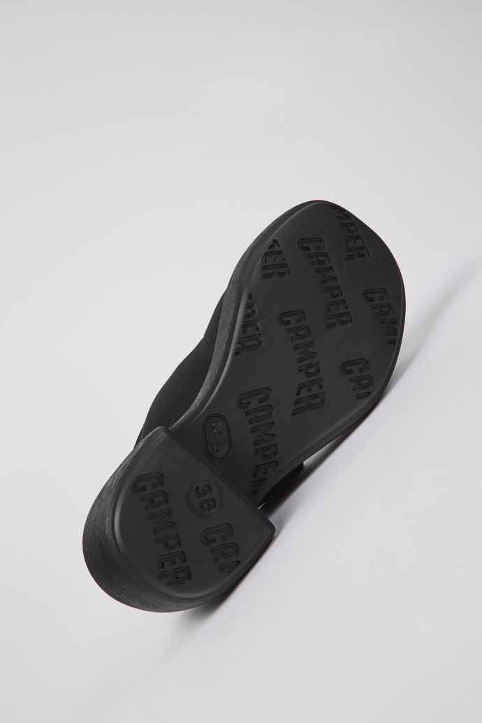 Camper Thelma - Schwarze Damensandalen aus Textil mit Doppelriemen
