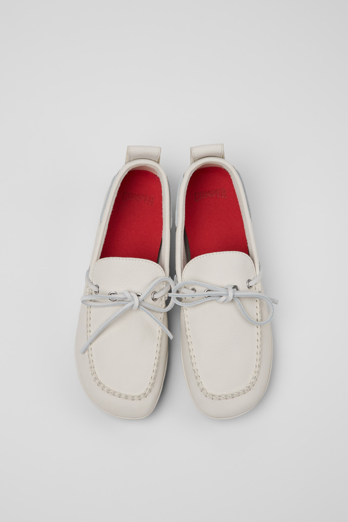 Camper Right Nina - Weiße Lederballerinas für Damen.