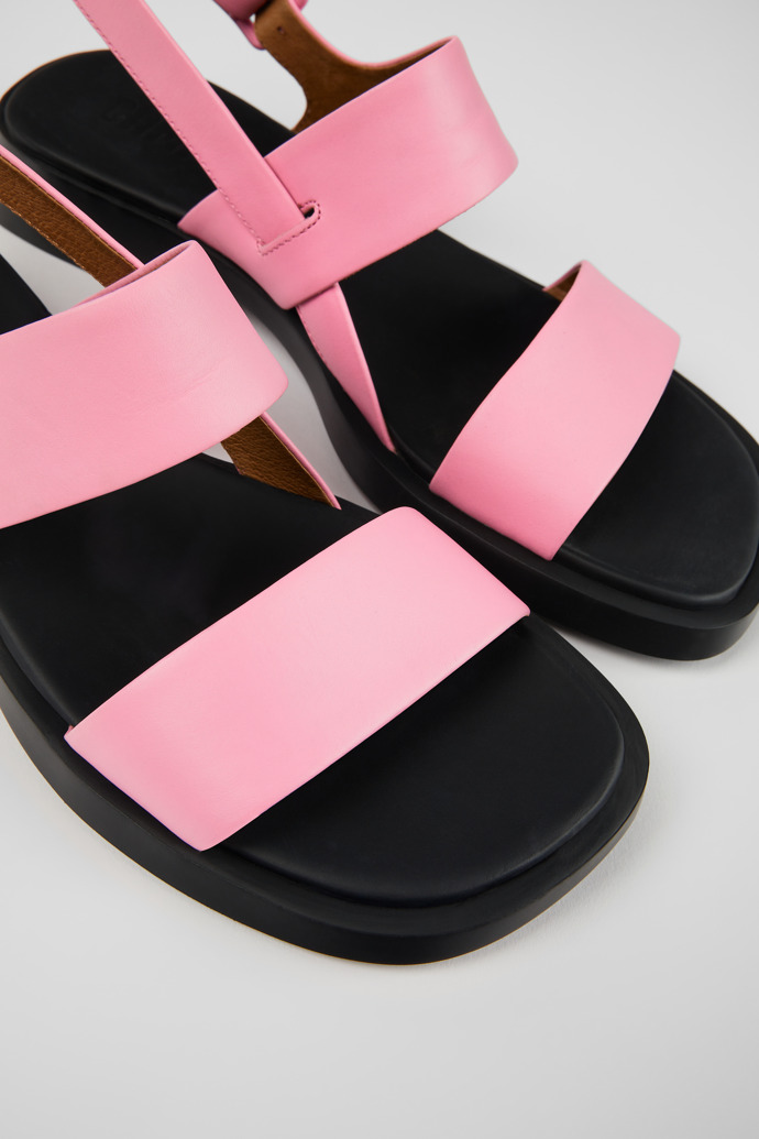 Camper Dana - Rosafarbene Ledersandalen mit Doppelriemen