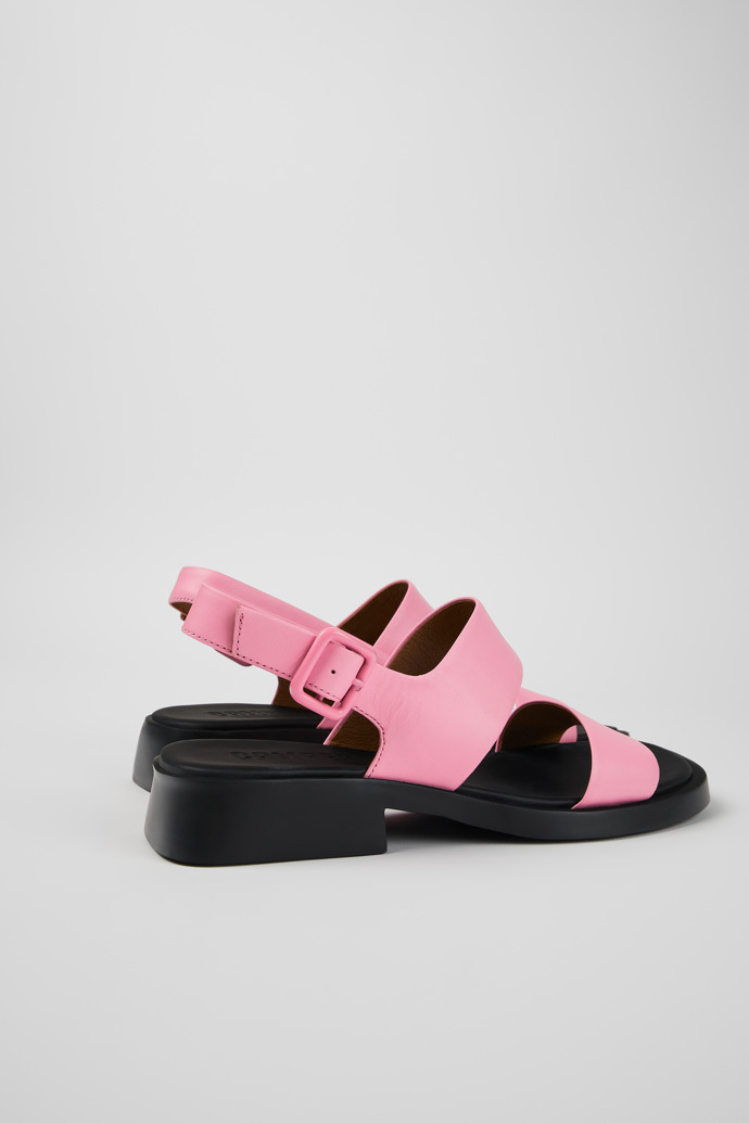 Camper Dana - Rosafarbene Ledersandalen mit Doppelriemen