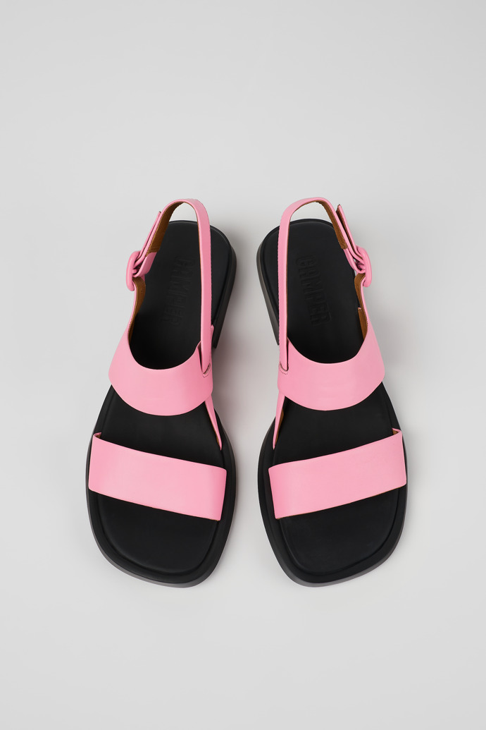 Camper Dana - Rosafarbene Ledersandalen mit Doppelriemen