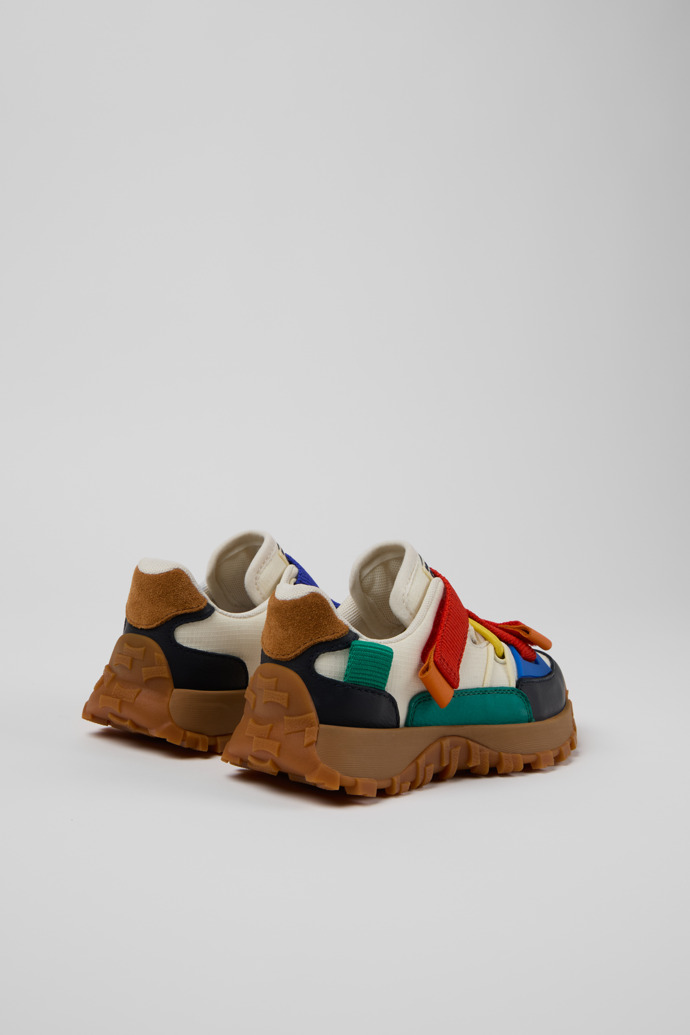 Camper Bobo Choses x Camper - Mehrfarbige Kinderschuhe aus Leder und Textil mit halboffener Form.