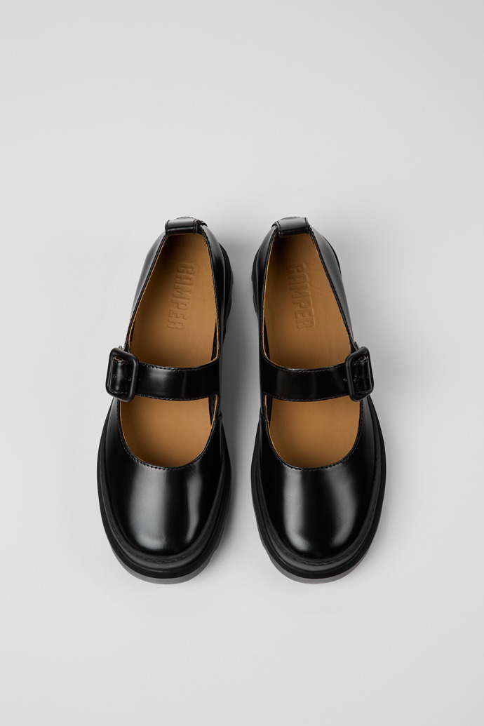 Camper Brutus - Schwarzer Lederschuh im Mary-Jane-Stil