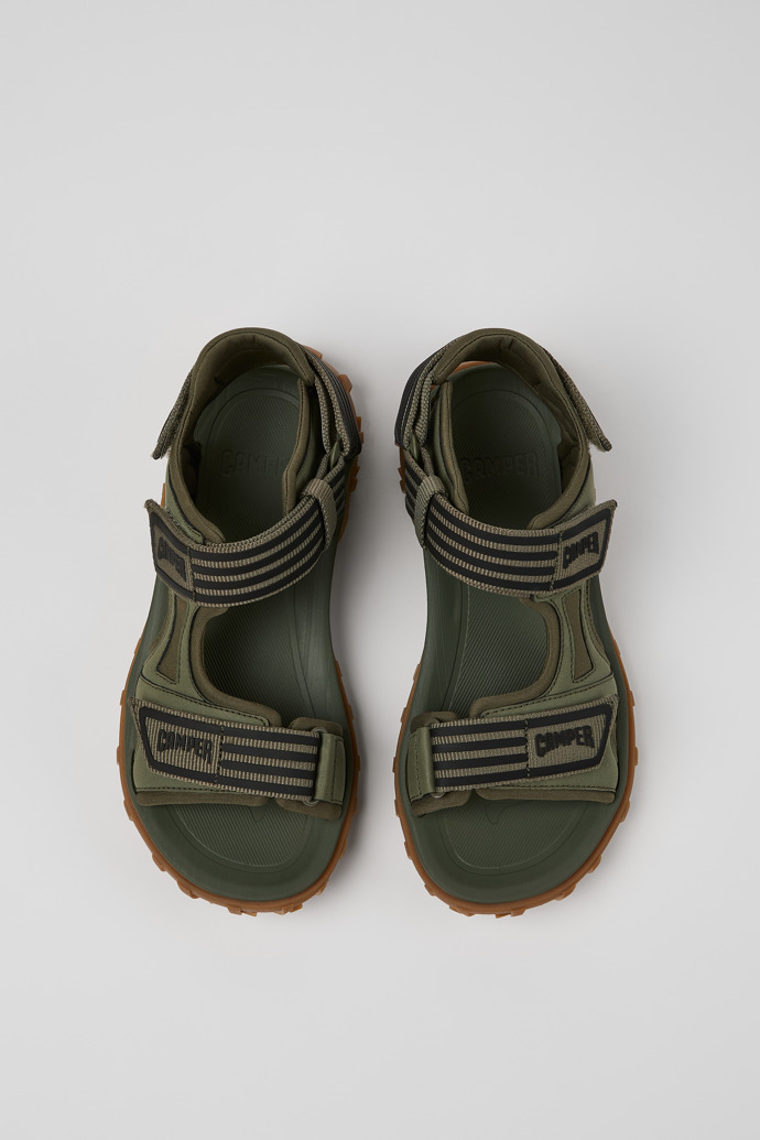 Camper Drift Trail Sandal - Grüne Ledersandalen für Damen.