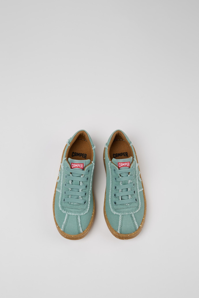 Camper Runner - Grüner Kindersneaker aus Recyclingbaumwolle.