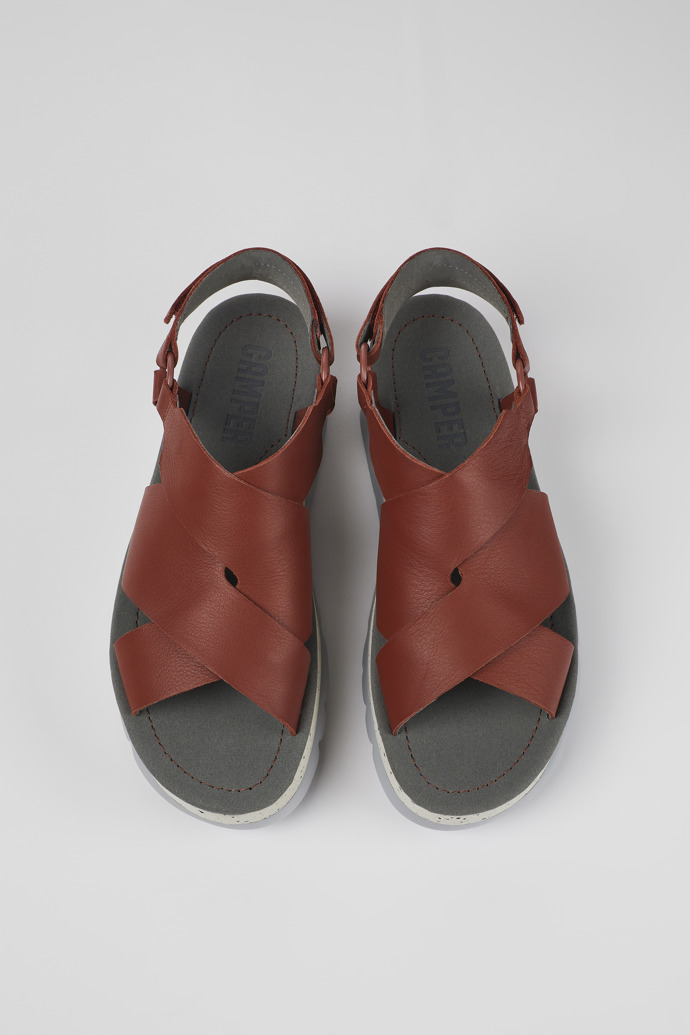 Camper Oruga Up - Rote Ledersandalen für Damen