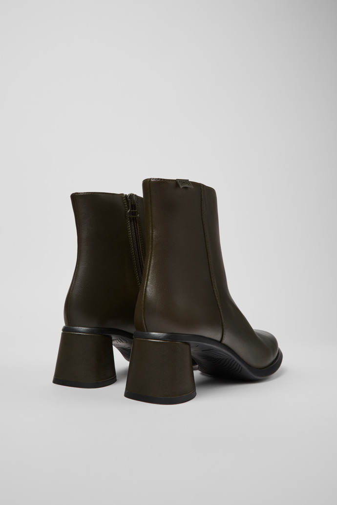 Camper Kiara - Grüner Damenstiefel aus Leder und Recycling-PET