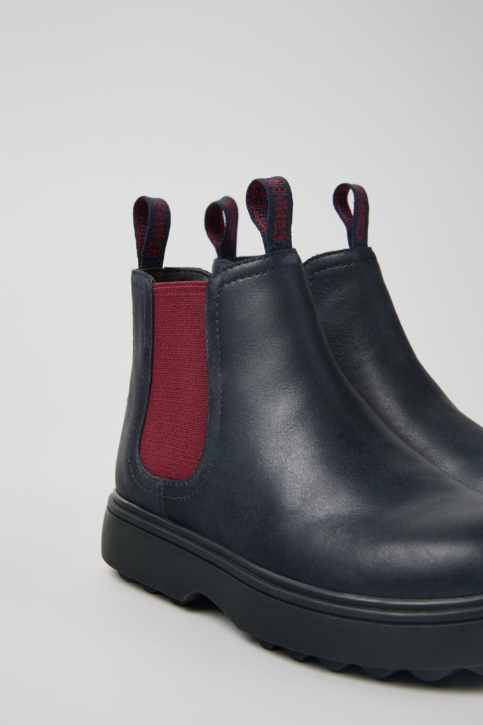 Camper Norte - Kinderstiefel aus Leder in Blau und Weinrot