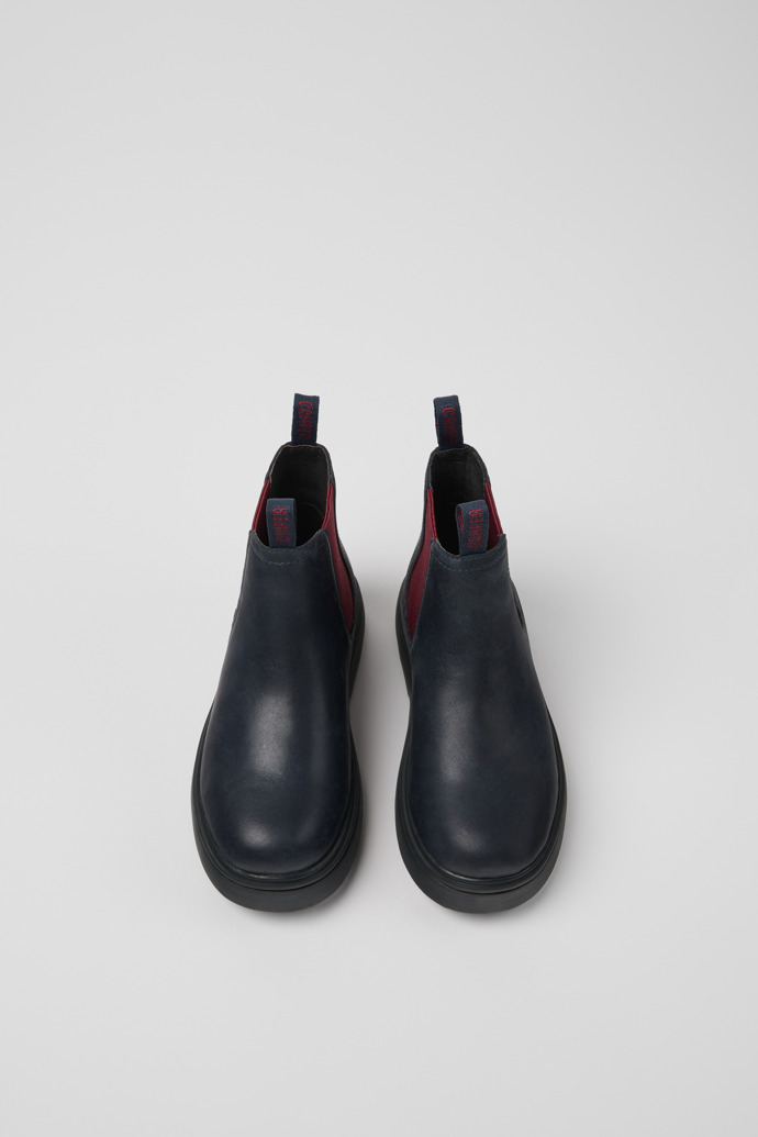 Camper Norte - Kinderstiefel aus Leder in Blau und Weinrot