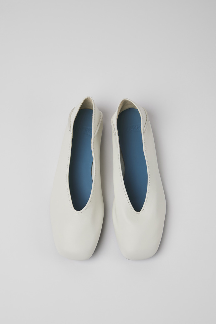 Camper Casi Myra - Weiße Lederballerinas für Damen
