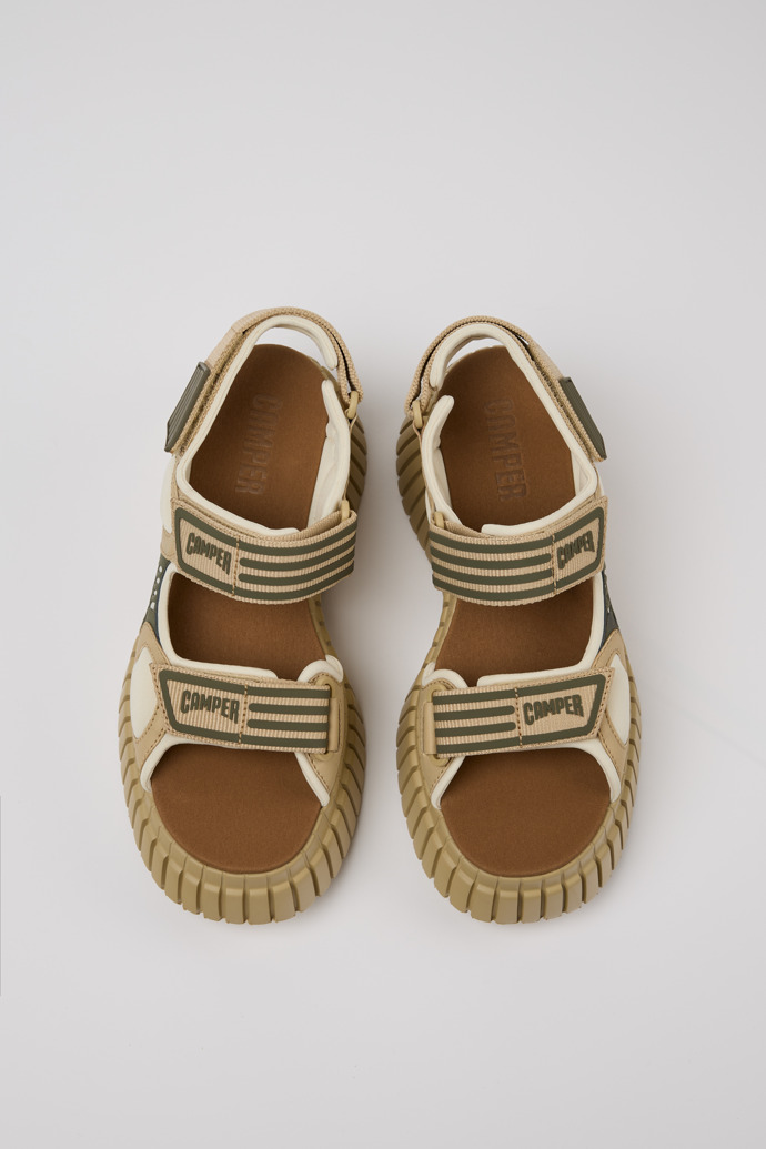 Camper Pix BCN - Mehrfarbige Sandalen aus Leder und Textil für Damen.