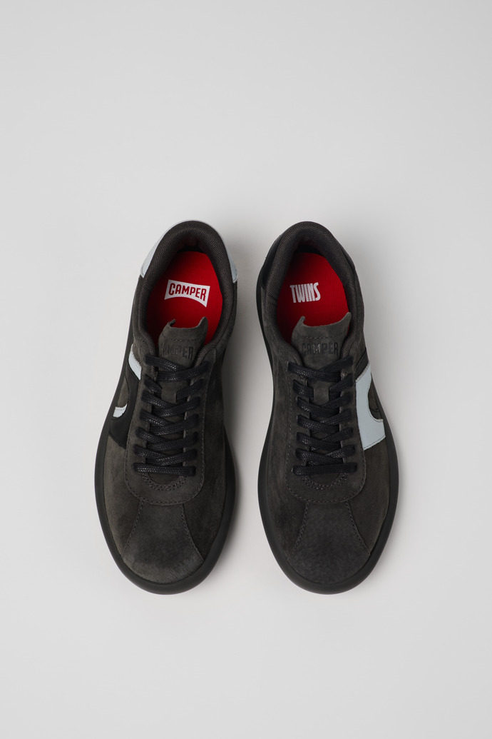 Camper Twins - Grauebrauner Damensneaker aus Nubukleder/Leder