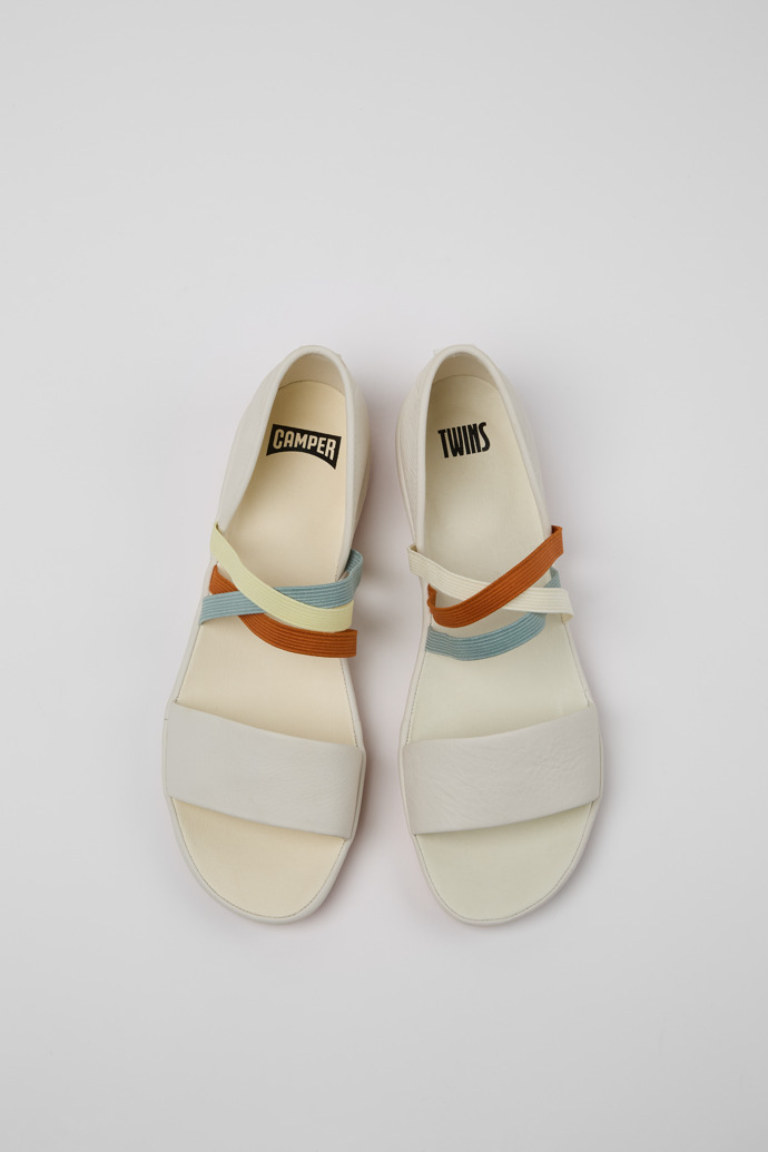 Camper Twins - Weiße Sandalen aus Leder für Damen.