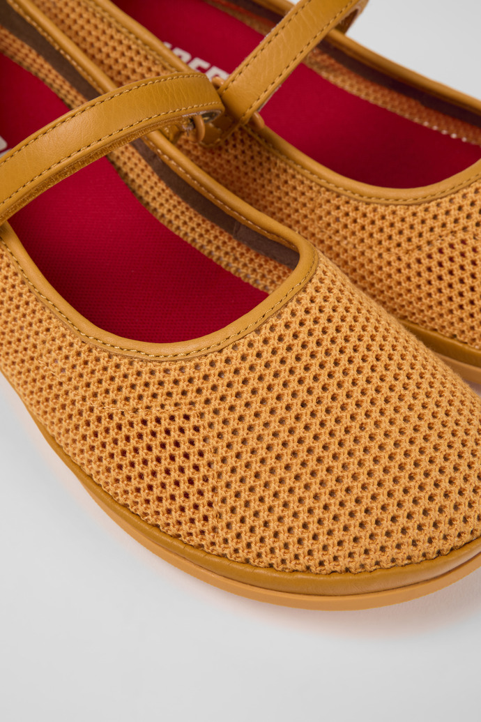 Camper Right - Orange Damenballerinas aus Textil/Leder