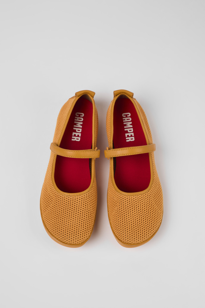 Camper Right - Orange Damenballerinas aus Textil/Leder