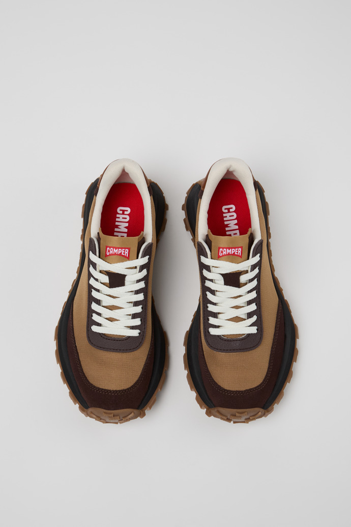 Camper Drift Trail VIBRAM - Brauner Damensneaker aus Textil und Nubukleder
