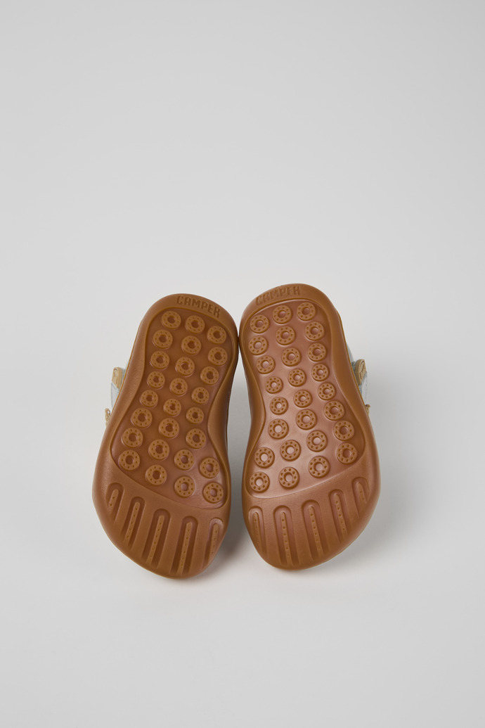 Camper Peu - Silberne Kinderschuhe aus Leder.