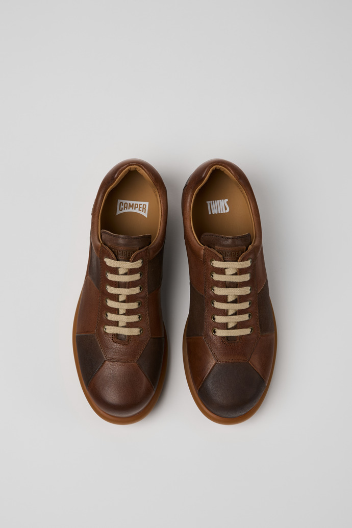Camper Twins - Brauner Lederschuh für Damen.