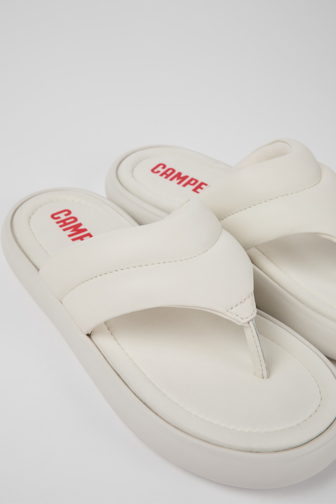Camper Pelotas Flota - Weiße Damenflipflops aus Leder