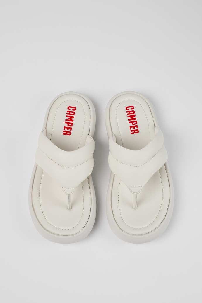 Camper Pelotas Flota - Weiße Damenflipflops aus Leder