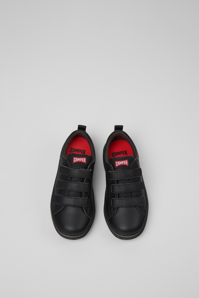 Camper Runner - Schwarzer Kindersneaker aus Leder und Textil