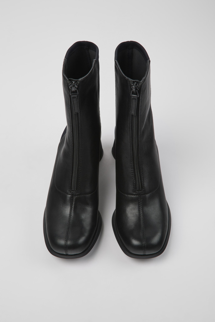 Camper Kiara - Schwarzer Damenstiefel aus Leder und Recycling-PET