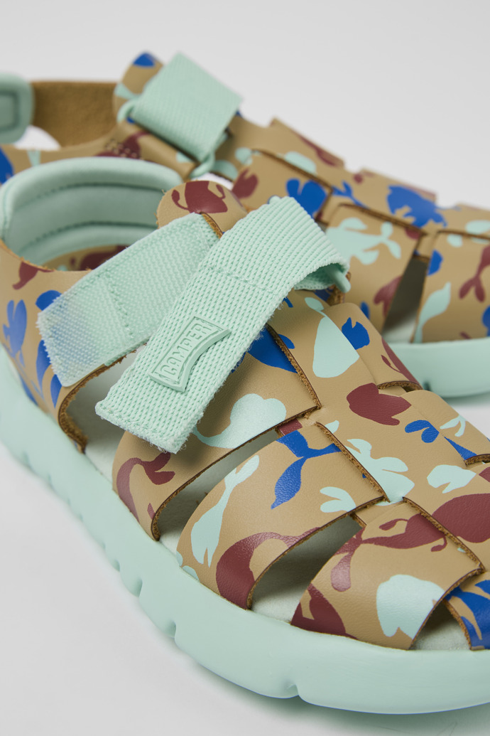 Camper Oruga - Mehrfarbige Sandalen aus Leder/Textil