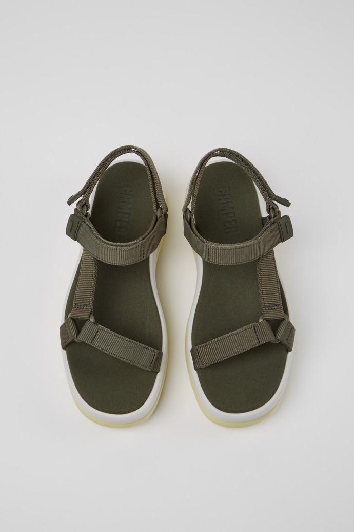 Camper Pelotas Flota Up - Grüne Sandalen aus Recycling-PET für Damen.