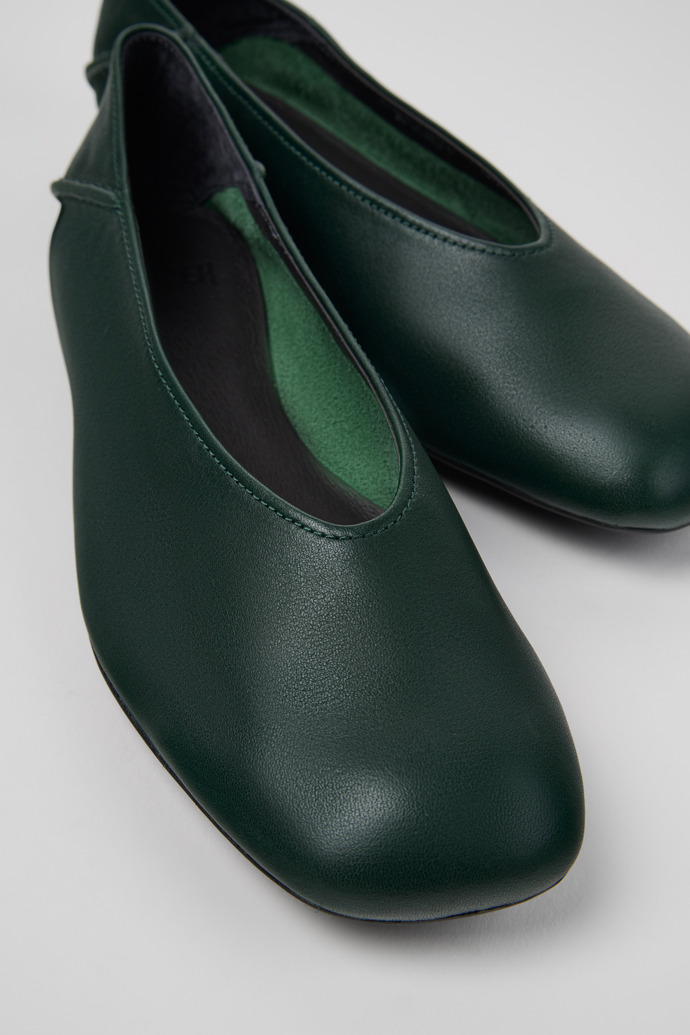 Camper Casi Myra - Grüne Lederballerinas für Damen.