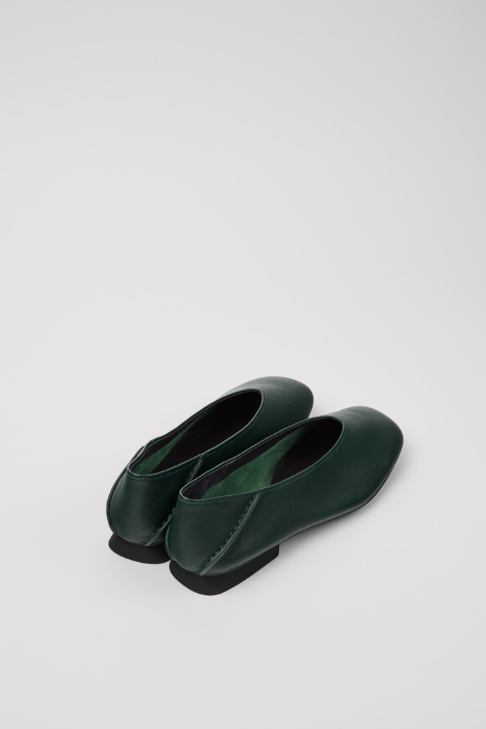 Camper Casi Myra - Grüne Lederballerinas für Damen.